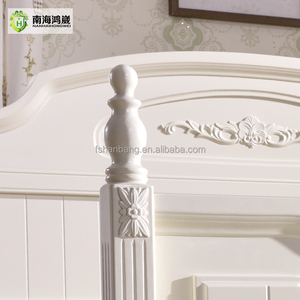 Foshan muebles para el hogar moderno blanco pintado caja diseños cama doble de madera - Product Image 3