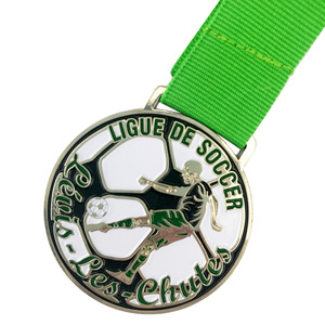 Personalizado de Metal de níquel de esmalte suave de aleación de Zinc de fundición de fútbol Medallas de deporte de Triatlón - Product Image 1