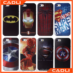 Artículo caliente 3D batman iron man caja del teléfono de silicona en relieve para el iphone 6 6 s - Product Image 1