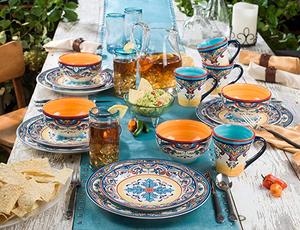 Juego <span class=keywords><strong>de</strong></span> Vajilla <span class=keywords><strong>de</strong></span> Cerámica con Diseño Floral Español/Mexicano para 4 Personas - Product Image 4
