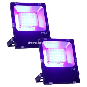 Lampu UV Banjir LED UV 30W 395NM, Lampu Reflektor LED Tahan Air untuk Pesta, Menyembuhkan, Lem, Halloween