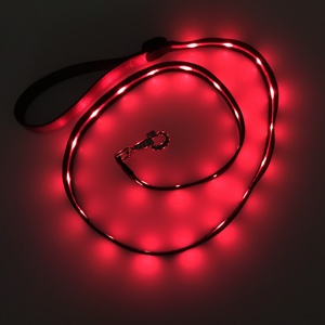 Correa LED para perros más vendida, correa para perros de nailon brillante USB con patrón sólido y focos en ambos lados para paseos nocturnos - Product Image 3