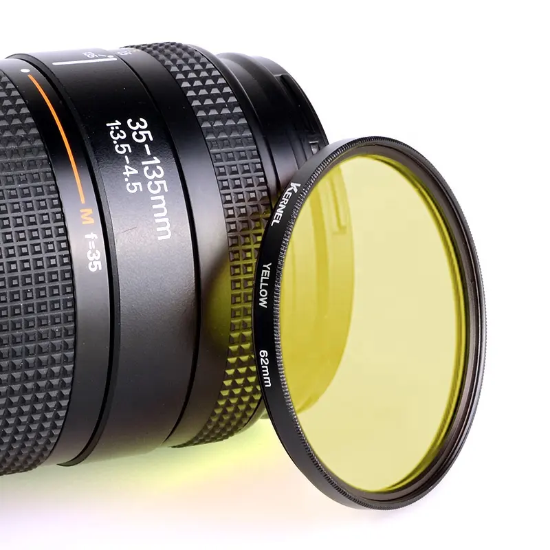 Yellow filter Round Full Color Lens Filter 43mm 46mm 49mm 52mm 55mm 58mm 62mm 67mm 72mm 77mm 82mm 86mm 95mm 105mm