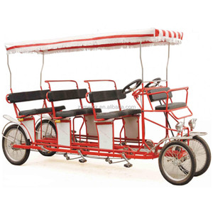 Vélo à 4 roues pour 4 adultes, bicyclette combinée 6 personnes, avec sièges bébé, vente en gros - Product Image 1