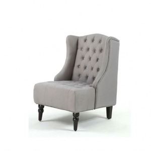 Sillón moderno de lujo de terciopelo con respaldo alto, silla de acento de madera - Product Image 2