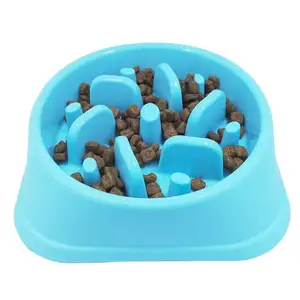 Pet Slow Feeder Dog Bowl for Slow Eating and Stop Bloat Food Grade Plastic with Rubber Base Non Slip Eco-Friendly BPA Free