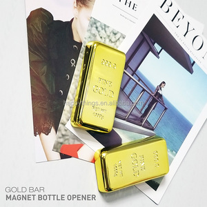 Wholesale Gold Decor Gold Bullion <b>Bar</b> Shape Plastic <b>Bottle</b> <b>Opener</b> Magnet - Product Image 5