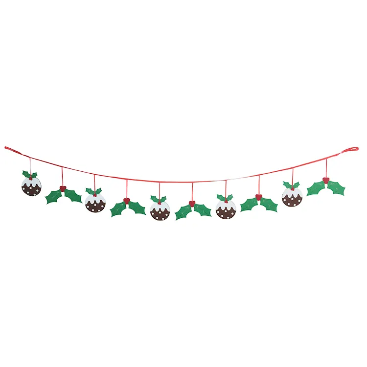 Tempo de férias personalizado banner pendurado decorações de Natal guirlanda de feltro