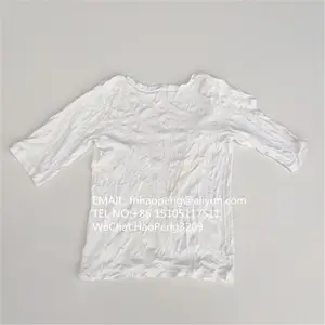 Recycling white T-shirt textile waste for industrial wiping rags Grader A