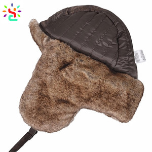 Gorro Ushanka de Piel de Conejo con Bordado Personalizado OEM, Gorro Ruso de Piel de Trampero, <span class=keywords><strong>Gorros</strong></span> de Invierno - Product Image 4