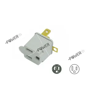 3-Prong To 2-Prong Adapter, Wall Tap Grounding Outlet Converter