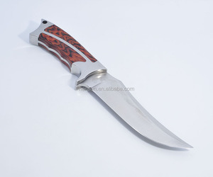 Couteau de pique-nique tactique couteaux à manche en bois lame fixe couteau de chasse de survie de camping - Product Image 2