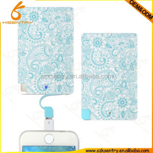Ultra delgado, tamaño tarjeta de crédito, RoHS Material ABS 2500 mAh tamaño billetera portátil cargador externo Power Bank - Product Image 5