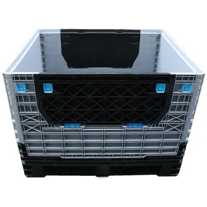 JOIN Folding Bulk Shipping Container Plastic Jump Bin With Lid Large Collapsible Container Plastic Pallet Box