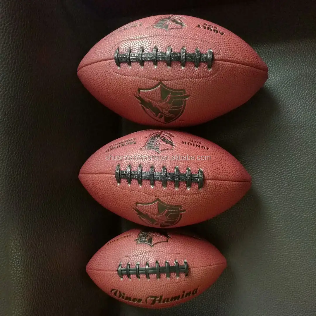 Boules de football américain en cuir et pvc, taille 9, 7, 6, 3, 1, logo personnalisé, en mousse, pour promotion ou enfants