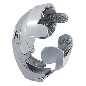 Elektrischer Akupunkturpunkt-Kopfhaut-Massagehelm Vibrationswerkzeug zur Linderung von Kopfschmerzen Geschenkbox Körper-Kopf-Massagegerät Grau ABS - Product Image 1