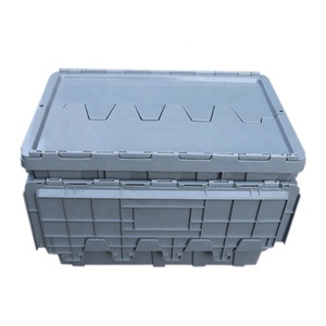 QS Customized Plastic <strong>Storage</strong> Tote Boxes Nestable and Stacked <strong>Bins</strong> Container with <strong>Lid</strong> - Product Image 4