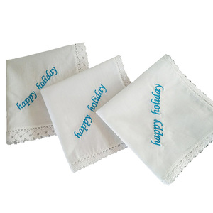 Pañuelo bordado 100 algodón <span class=keywords><strong>para</strong></span> mujer, personalizado, color blanco - Product Image 1