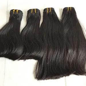 Ruwe Bone Straight Virgin Russische Hair Extensions Verwarde Gratis Vietnam Natuurlijke Kleur Echt Haar Naaien In Weave Online Winkel Op koop