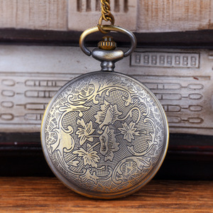 Classico Doppio Lupo di Bronzo Dell'annata Delle Donne Degli Uomini Antico Modello Cava Retrò Lupo Orologio da Tasca - Product Image 5