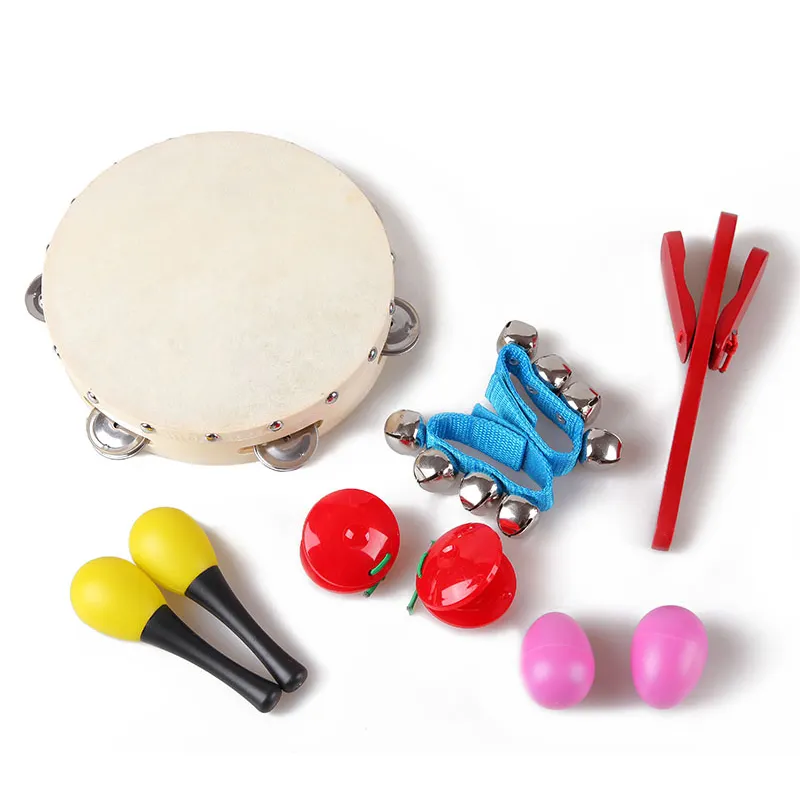 Children musical instrument toy band rhythm kit with case percussion set