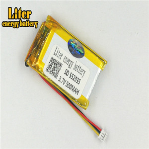 Plugue 1.25-<strong>3</strong> P <strong>3</strong>.7 V 552035 mAh 500 rechargeable lithium polymer battery LiPo battery for Bluetooth devices, skateboard, game player - Product Image 1