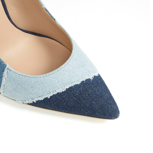 Moda estiva design <span class=keywords><strong>denim</strong></span> colorato punta a punta tacchi alti <span class=keywords><strong>scarpe</strong></span> per pompe da <span class=keywords><strong>donna</strong></span> <span class=keywords><strong>scarpe</strong></span> da <span class=keywords><strong>donna</strong></span> sexy tacchi personalizzati - Product Image 3