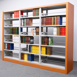 Meubles de <span class=keywords><strong>bibliothèque</strong></span> <span class=keywords><strong>en</strong></span> <span class=keywords><strong>bois</strong></span>, <span class=keywords><strong>étagère</strong></span> à livres <span class=keywords><strong>en</strong></span> métal double face avec protection, avec prix - Product Image 1