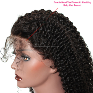 LM pelo cabello humano indio de alta calidad para mujer tupé rizado 360 de encaje frontal pelucas afro - Product Image 3