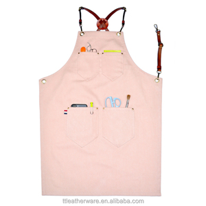 De servicio pesado cera de algodón lona cocina delantal con bolsillo grande en frente - Product Image 3