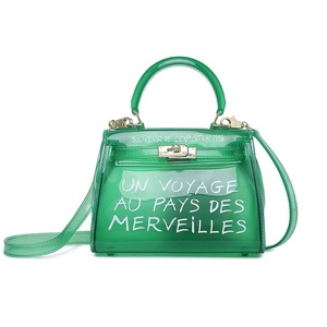 fourre-tout de luxe gelée femme sacs sacs à <span class=keywords><strong>main</strong></span> sac principale femme femmes dames pvc gelée sacs à <span class=keywords><strong>main</strong></span> transparent - Product Image 1