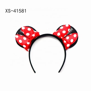 منتج جديد من اذان الجلود نقطة المطبوعة القوس الاطفال ميكي عقال - Product Image 1