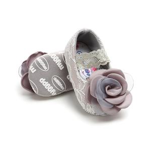 Sepatu berjalan katun desain baru sepatu bayi selop Princess bayi 0-2 tahun renda bunga untuk anak perempuan - Product Image 5