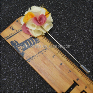 الرجال دعوى الأزهار طية صدر السترة دبوس دبابيس النسيج الأزهار الرجال بروش زفاف باقة - Product Image 5