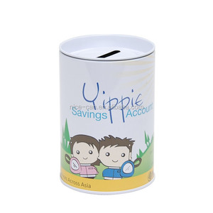 Promozione regalo salvadanaio contenitori in metallo salvadanaio rotondo barattolo di latta personalizzato per soldi - Product Image 1