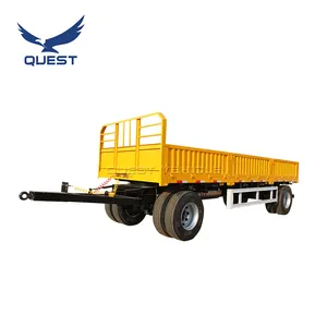 QUEST 20ft Çit Römork Kargo Tam Römork 2 akslar Çeki demiri 600mm Yan Paneli