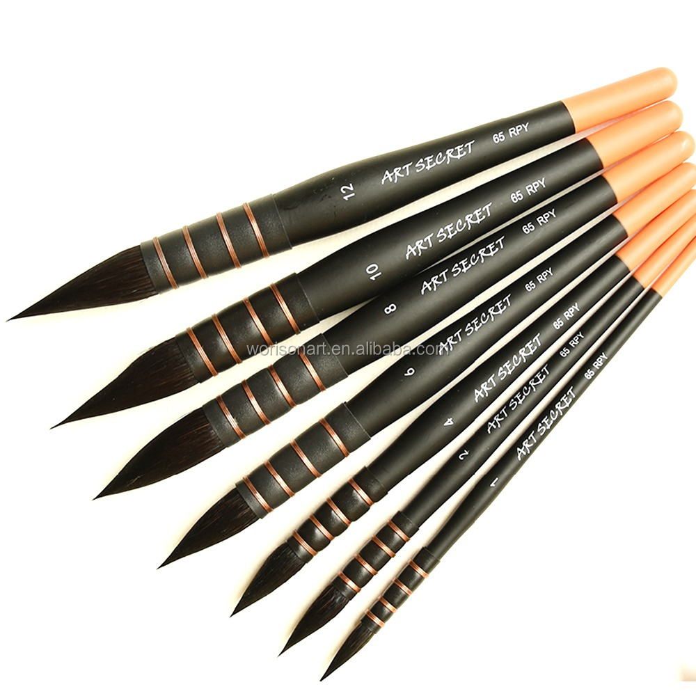 Кисти для рисования акварелью 65RPY, набор кистей для рисования акварелью из беличьей шерсти, кисти для рисования