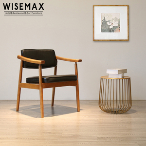 WISEMAX Vente chaude <span class=keywords><strong>Chaise</strong></span> de salle à manger avec cadre en bois <span class=keywords><strong>Chaise</strong></span> de restaurant <span class=keywords><strong>Chaise</strong></span> en bois massif <span class=keywords><strong>Hans</strong></span> <span class=keywords><strong>Wegner</strong></span> avec coussin en cuir PU - Product Image 6