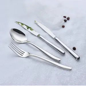 4 Buah Set Alat Makan Stainless Steel, Sendok Pisau Peralatan Makan