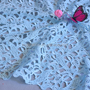 Tissu en dentelle lourde bleu clair, dentelle guipure, dentelle chimique pour robe <span class=keywords><strong>Valentino</strong></span> - Product Image 2