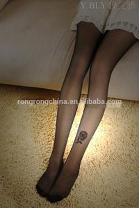 Collant stampati floccati da donna calzini all'ingrosso della fabbrica del tatuaggio del fiore animale - Product Image 3