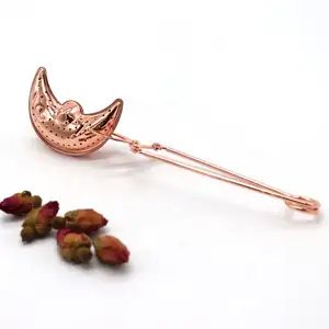 Food Grade Rose Gold Tea Infuser Tea Strainer Moon Shape