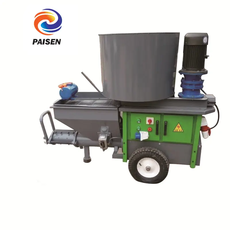 Dizel/220v/380v otomatik kum çimento harcı püskürtme karıştırma pompası/duvar sıva mikser makinesi
