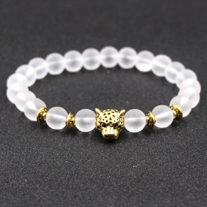 <span class=keywords><strong>Bracelet</strong></span> bouddha en pierre naturelle, bijoux couleur <span class=keywords><strong>or</strong></span>, tête léopard, perle, tapis en pierre naturelle, pour hommes et femmes - Product Image 3