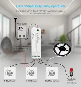 Directo de fábrica, Milight LS4 0 / 1 ~ 10V, controlador LED de atenuación PWM o señal de atenuación de empuje