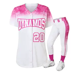 Tùy Chỉnh Cô Gái Phù Hợp Với Hot Pink Bóng Chày Đẹp Jerseys