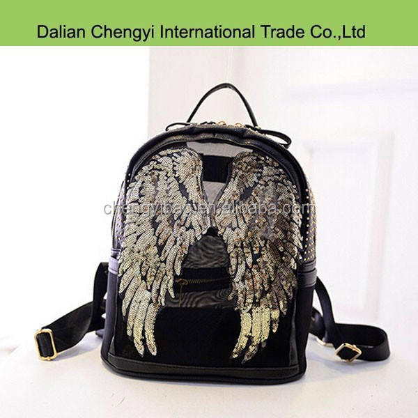 macaw wings leather backpack