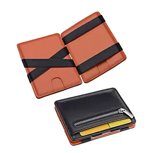 Rfid Blocking Zip Munten Geld Houder Lederen Magic Wonder Wallet