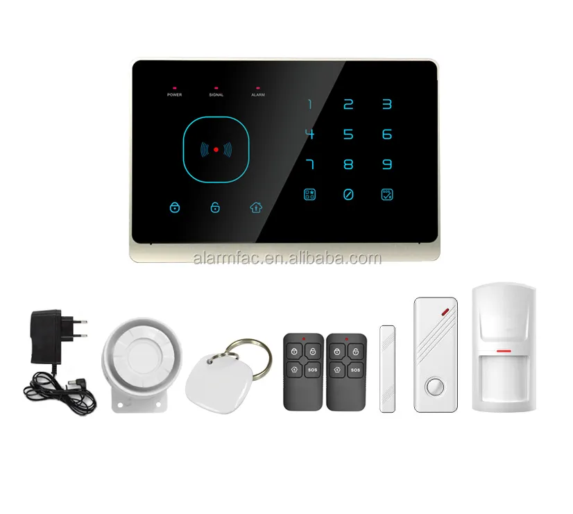 Home automation panel! APP di Controllo! RFID Tastiera di Tocco intelligente gsm SMS di sicurezza domestica sistema di allarme con allarme tastiera di controllo