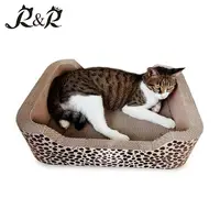 Sıcak satış toptan kedi için karton tırmalama oyuncağı yatak oluklu kedi tırmalamak ev Catnip ile RCS-7003